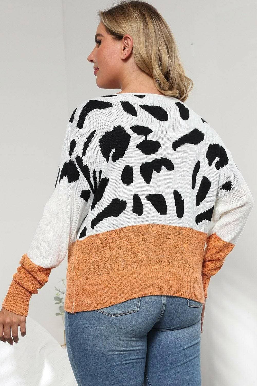 Sweater - Plus Size Leopard Print - Chic & Cozy Knit