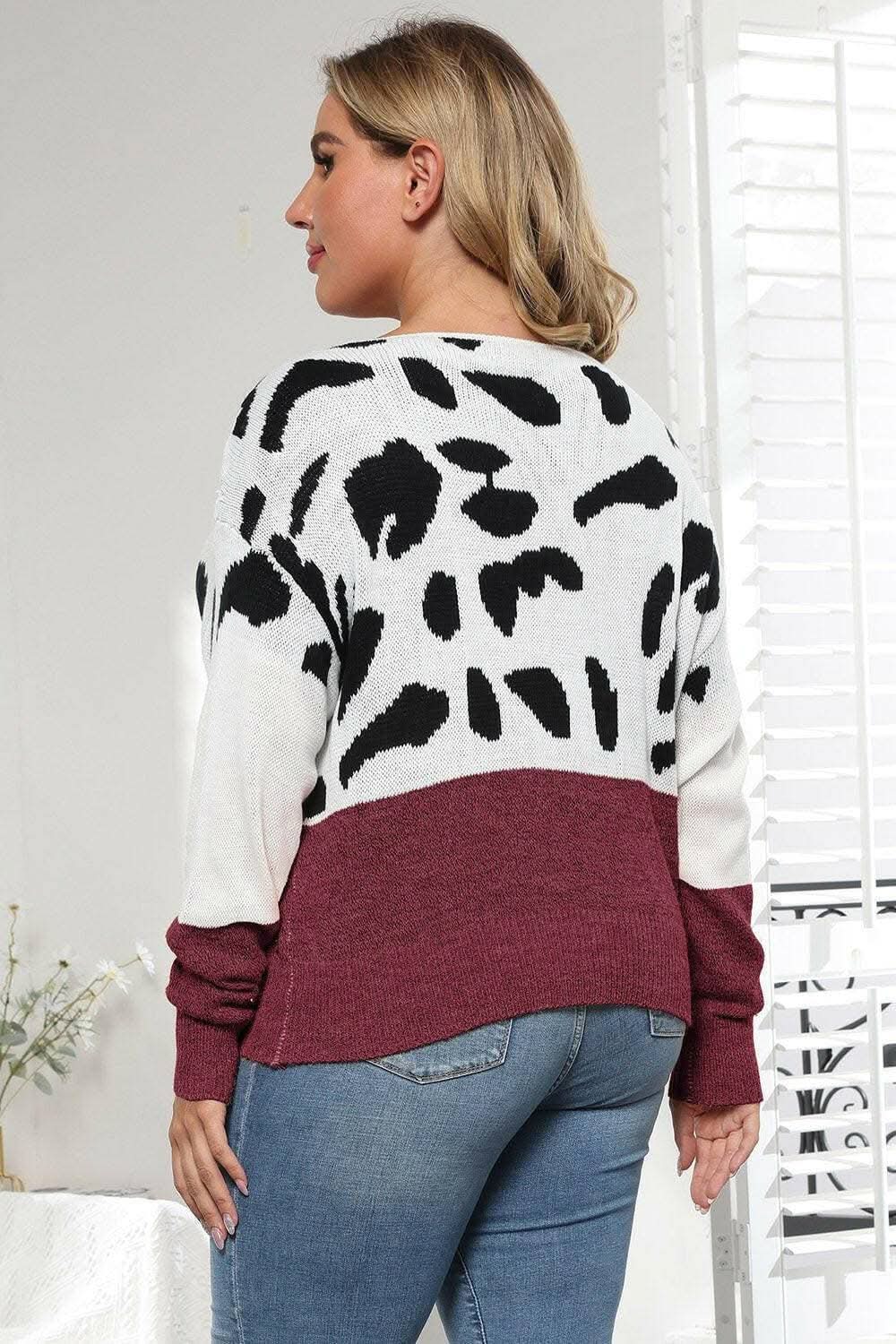 Sweater - Plus Size Leopard Print - Chic & Cozy Knit