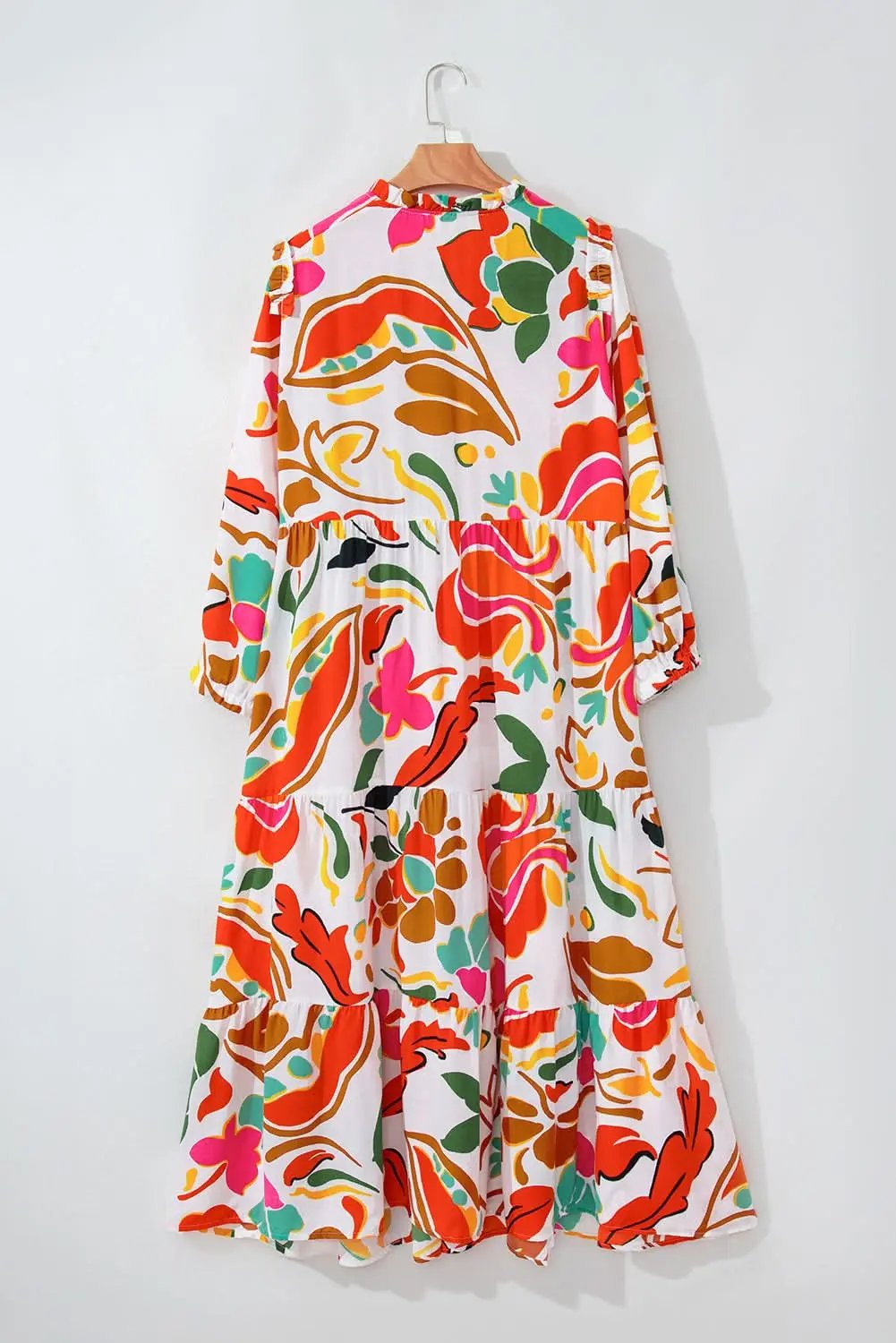 Love Salve Orange Floral Dress Women's Vacation H-Line Spring Style Lightweight