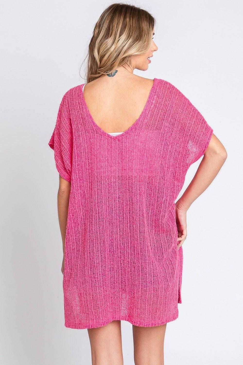 Knit Cover-Up - Side Slits - Poolside Paradise