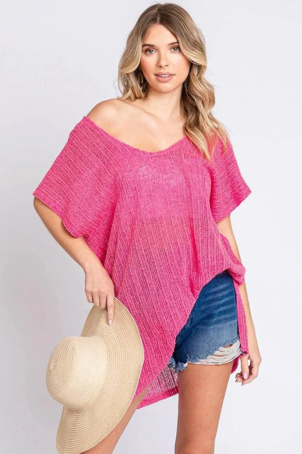 Knit Cover-Up - Side Slits - Poolside Paradise