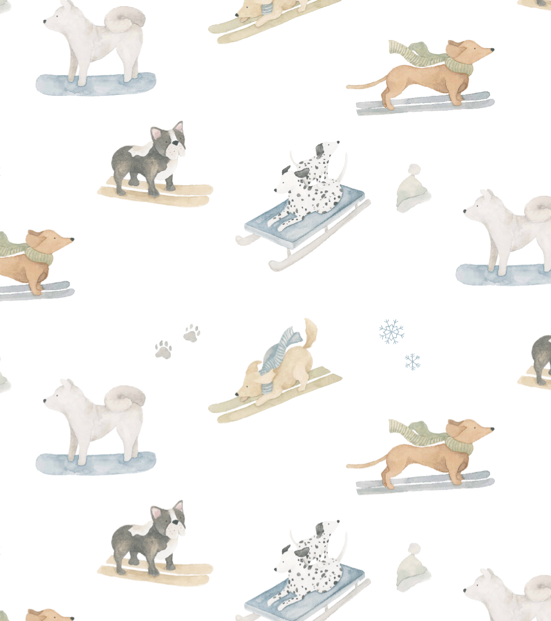 Ski Pups Boy Pima Baby Blanket