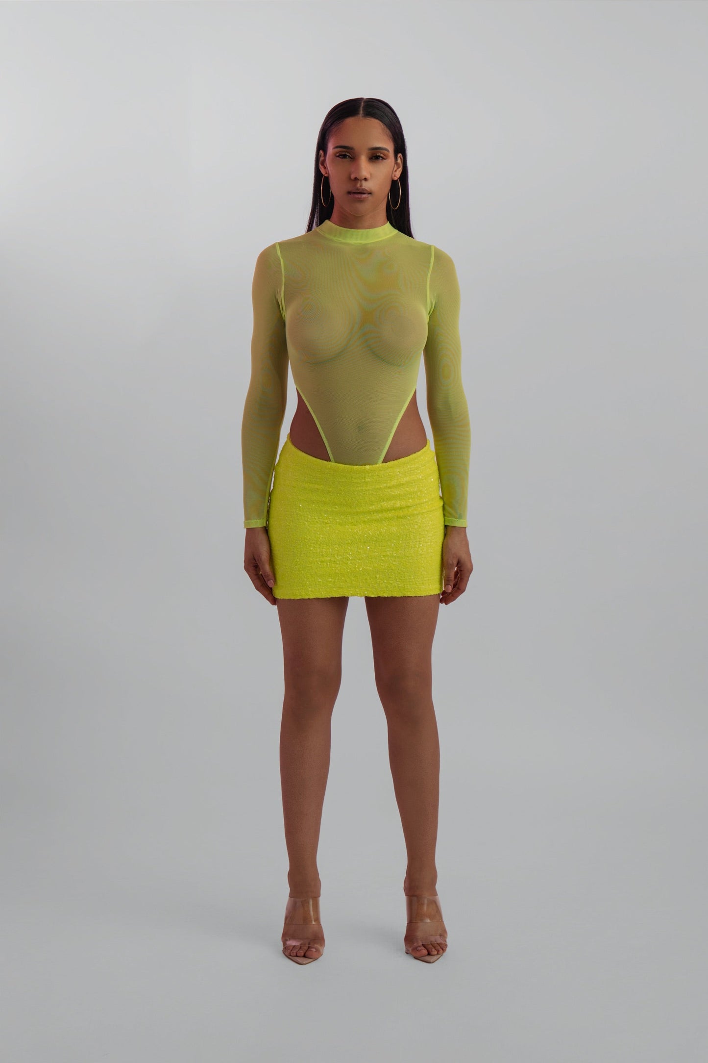 Sherry Sheer Mock-Neck Bodysuit