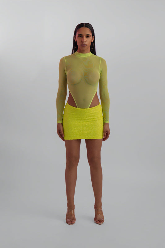 Sherry Sheer Mock-Neck Bodysuit