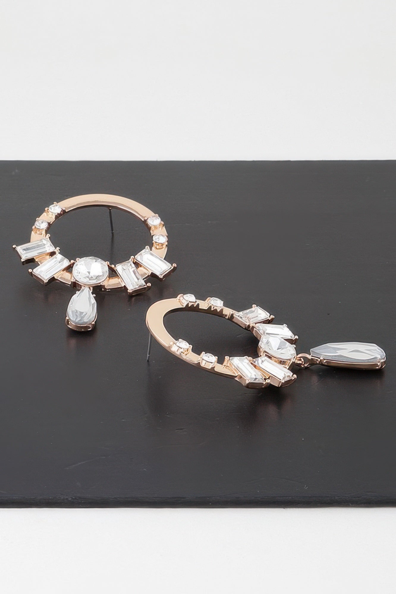 ROCKEFELLER Crystal Jewel Rim Drop Earrings: NYFW BYMANYC ® New York