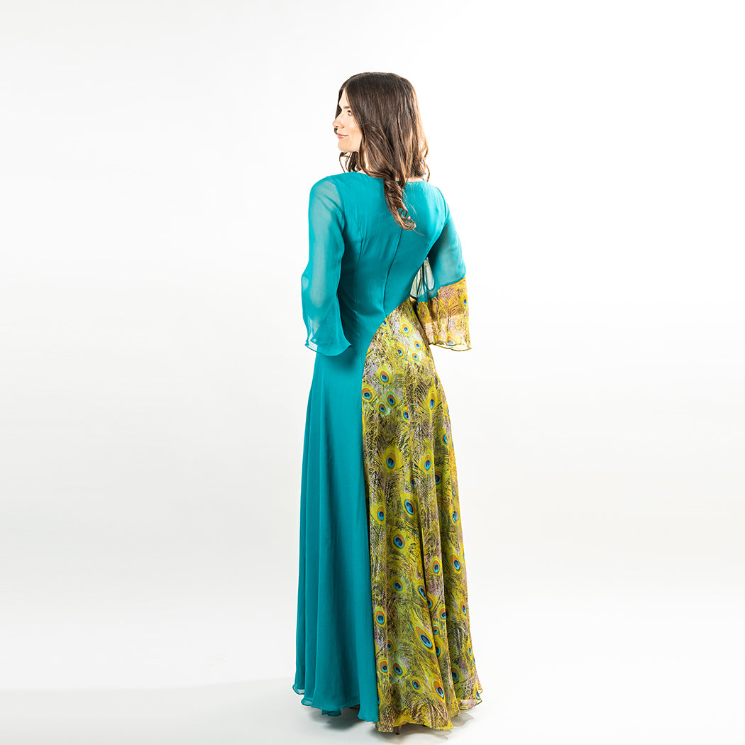 Bell Sleeves Mix-media Maxi