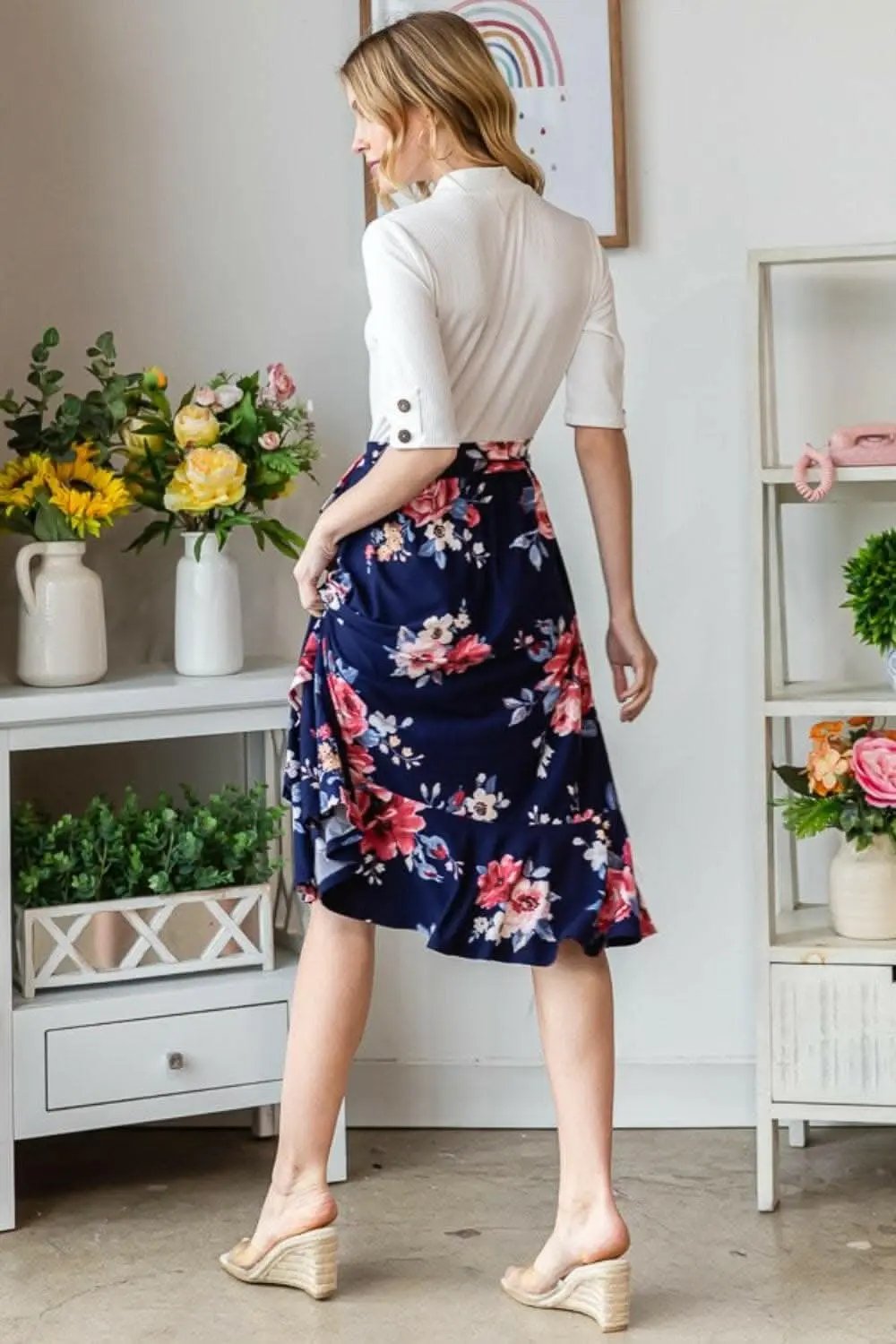 Trendsi just arrived - Reborn J Floral Wrap Ruffled Skirt