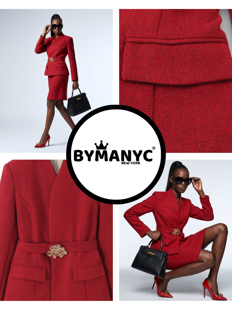 Red BROADWAY Suit Jacket & Skirt Prêt-à-Porter BYMANYC ® New York