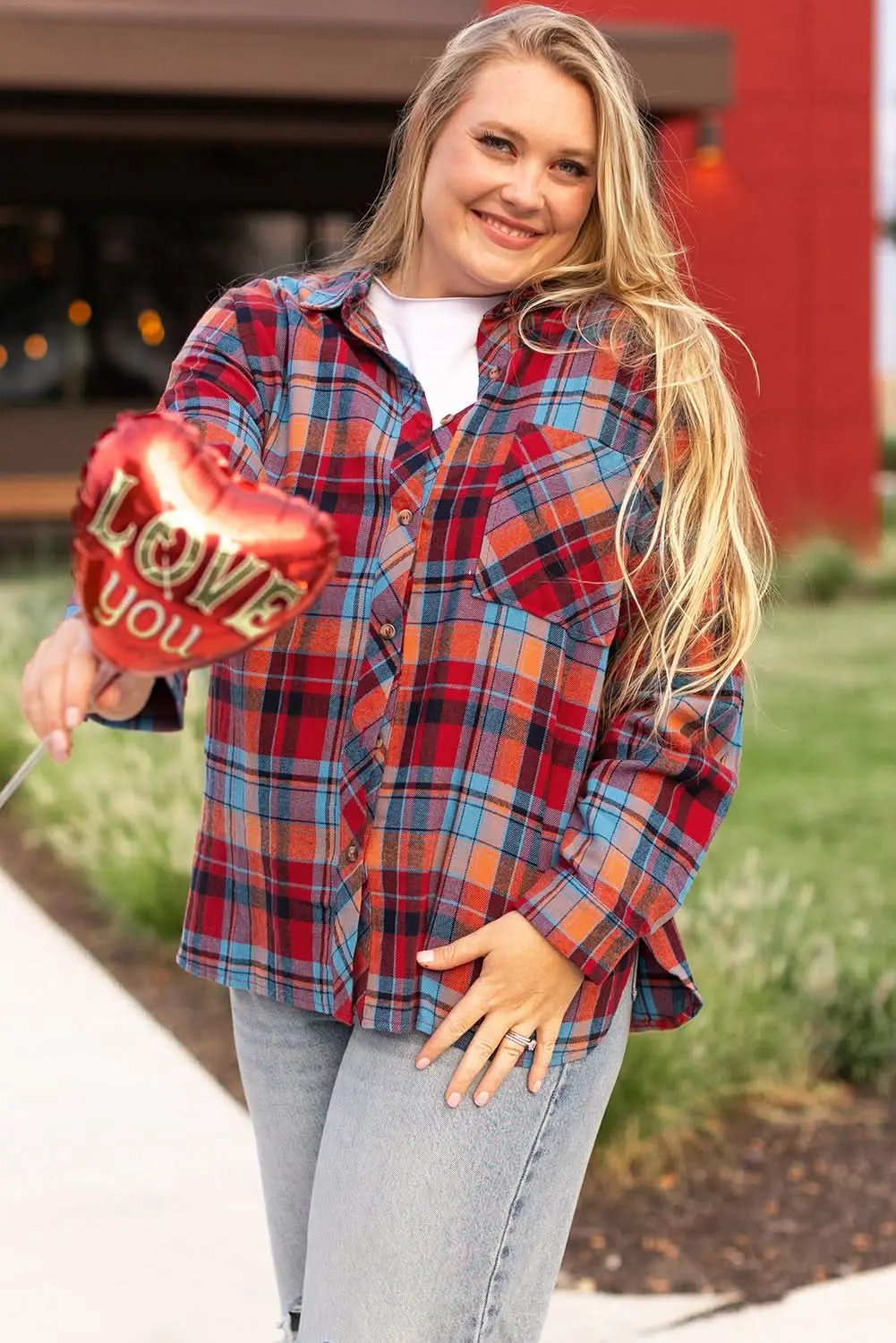 Women's Plaid Button-Up Shirt - Plus Size Western - Fall Fashion