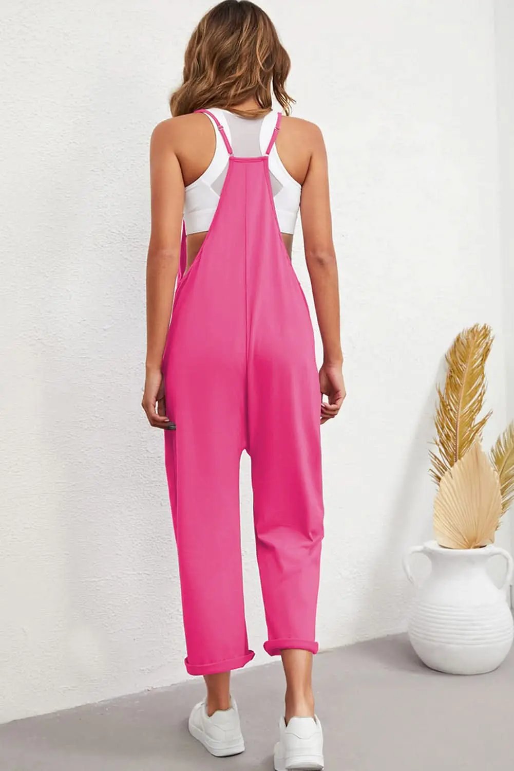 Women's Romper - Pocketed & Adjustable Straps - Rose Daily Jumpsuit