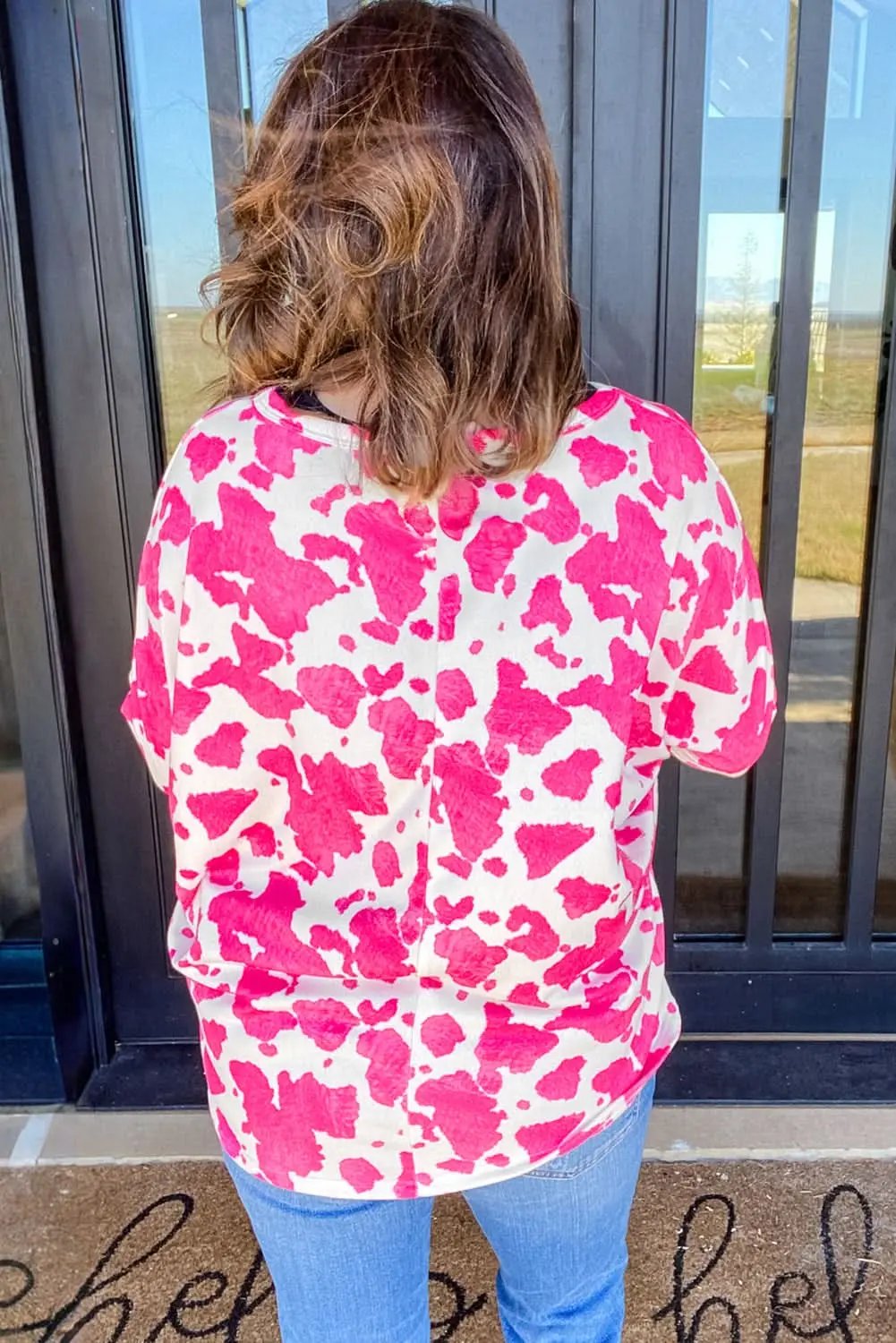 Plus Size Top - Rose Leopard Print - Western Fall Style