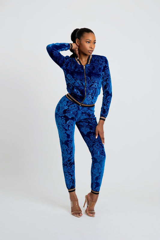 Royalty Velour Sapphire Tracksuit