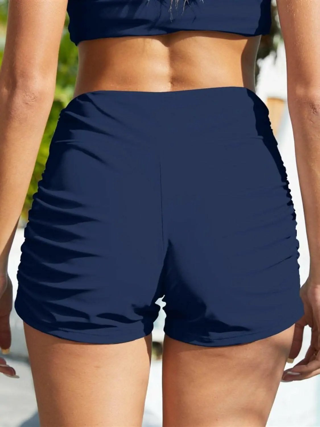 Trendsi swimwear - Ruched mid-rise swim bottoms