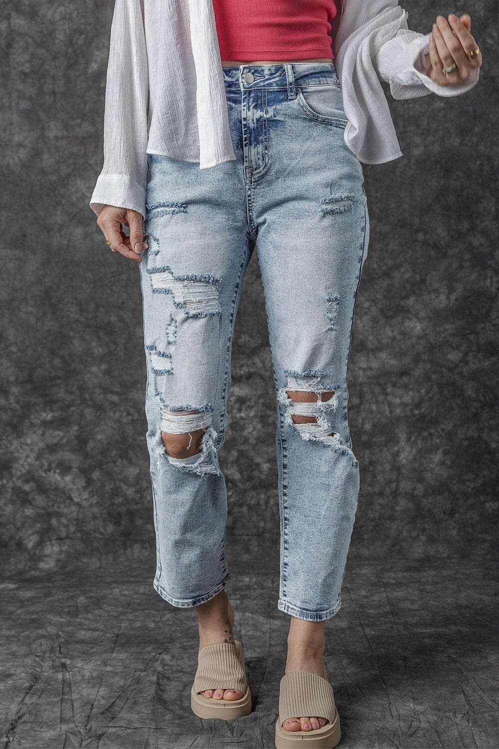Trendsi Jeans & Denim - Rugged chic high rise jeans