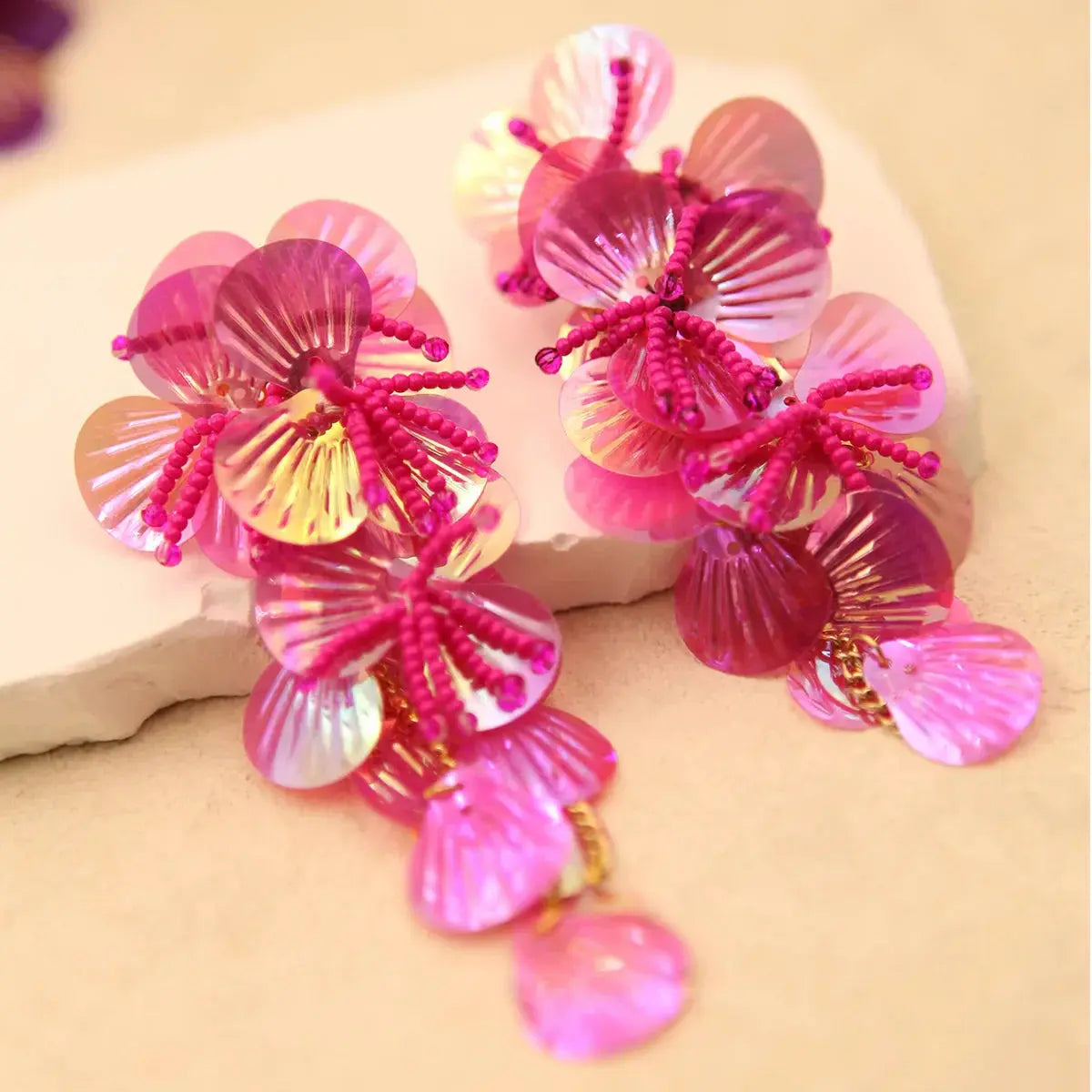 Earrings - Colorful Shell - Women's Statement Jewelry