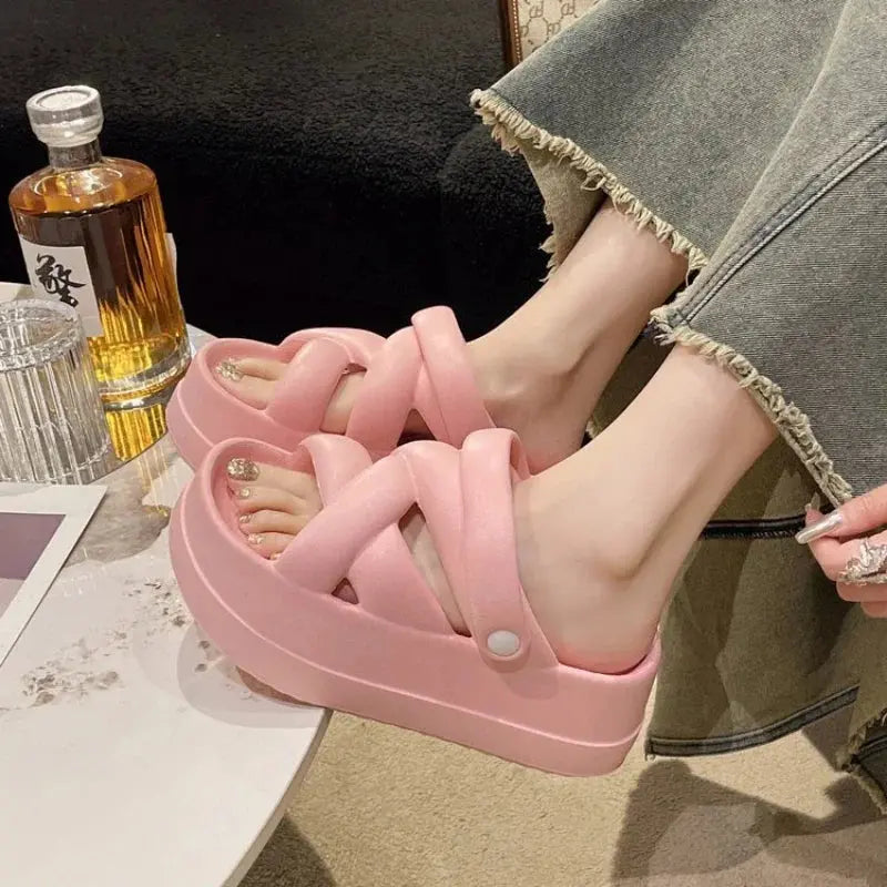 Sexikinis Swim Thick Sole Sandals Women's Summer Shoes: Height Boost + Comfort