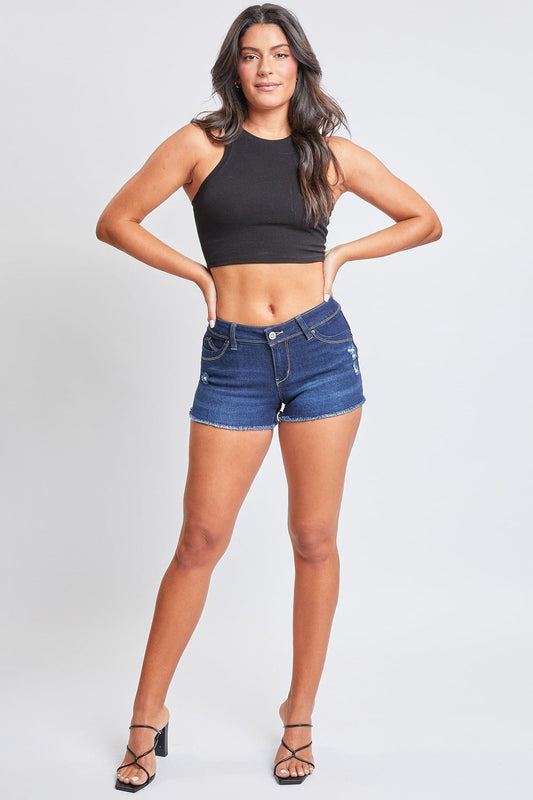 Women's Low Rise WannaBettaButt Frayed Shorts