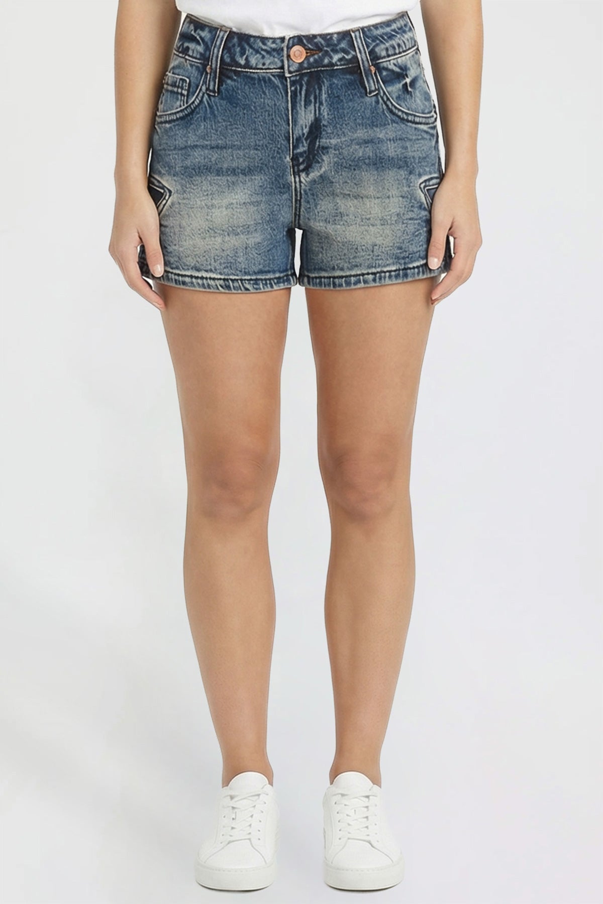 Women's Luxe Americana Star Patch Denim Shorts