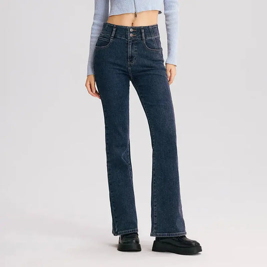 Loran High-Rise Fleece-Lined Flare Jeans