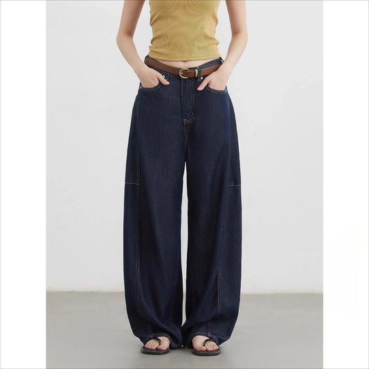 Loran High-Rise Split-Hem Wide-Leg Jeans in Blue, view 2