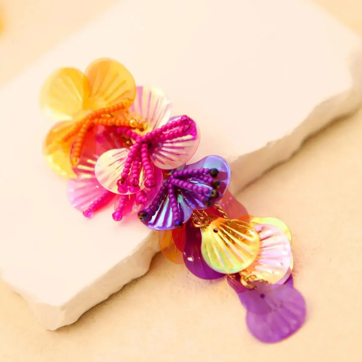 Earrings - Colorful Shell - Women's Statement Jewelry