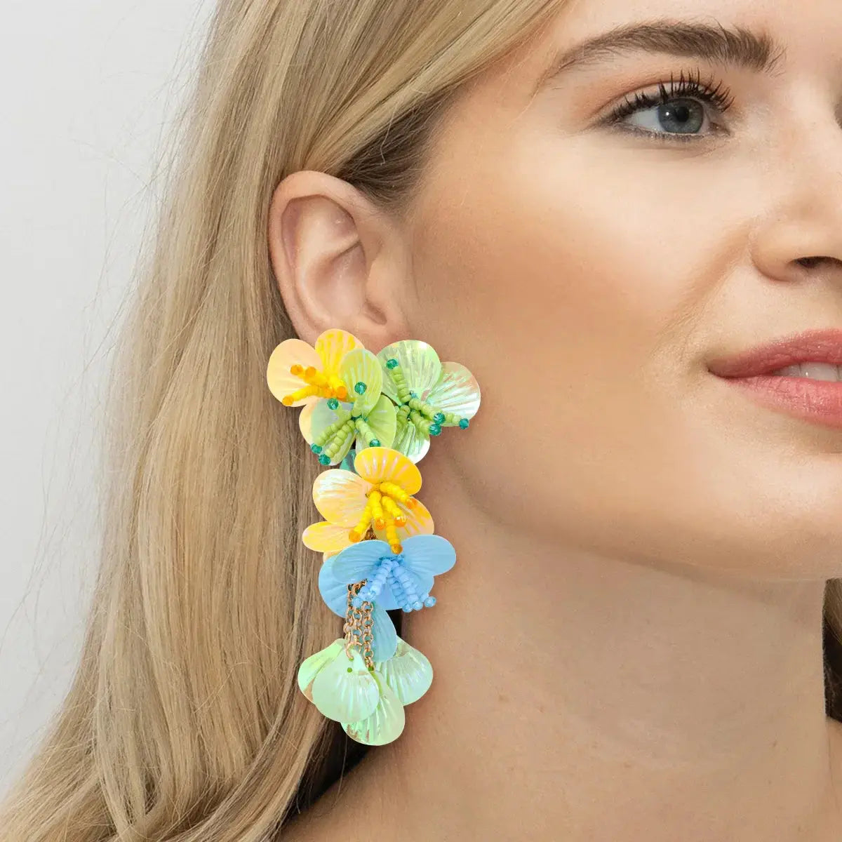 Earrings - Colorful Shell - Women's Statement Jewelry