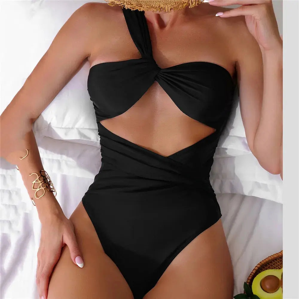 One Piece Swimsuit - Sexy One Shoulder Style
