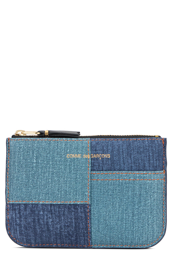 Denim Patchwork Leather Pouch