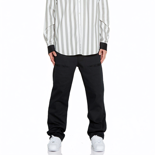 Konus Men's Baggy Chino Pants in Black