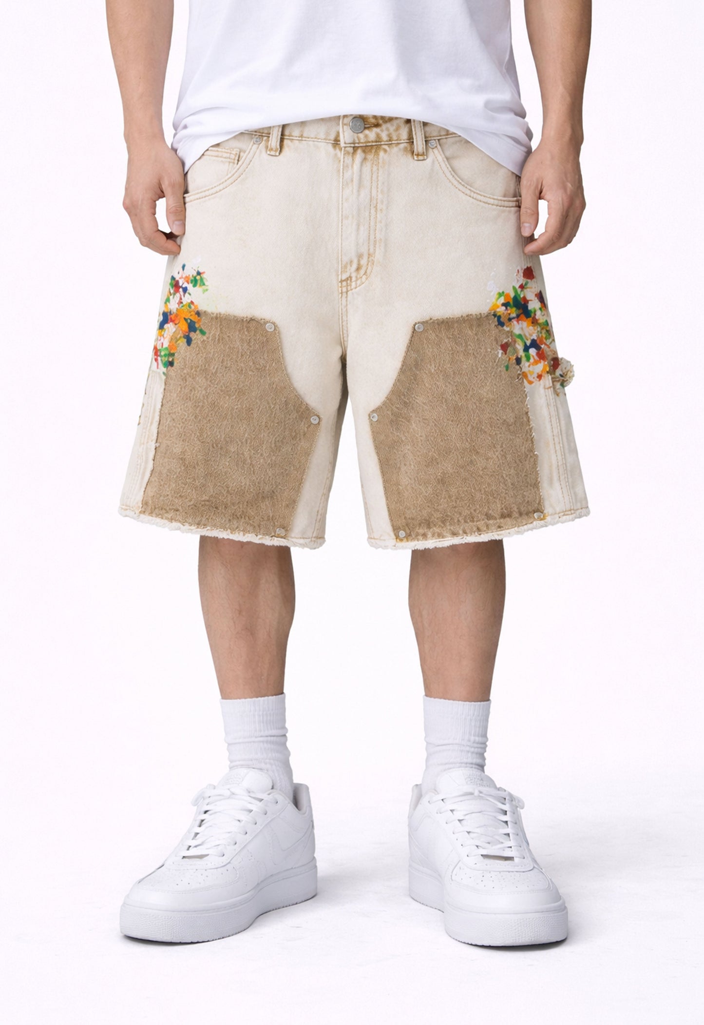 SAND SPLIT PAINTERS SHORTS
