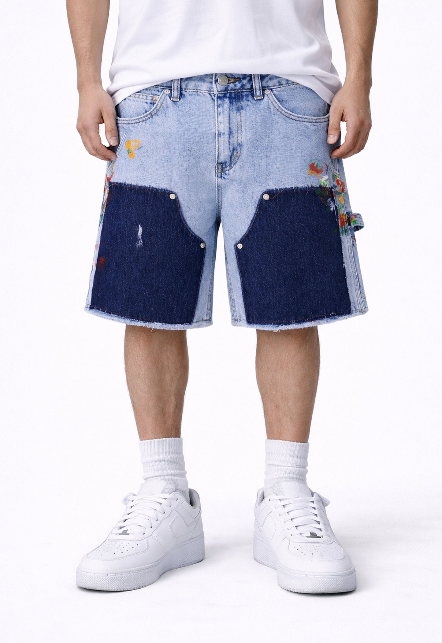 AZUL SPLIT PAINTERS SHORTS
