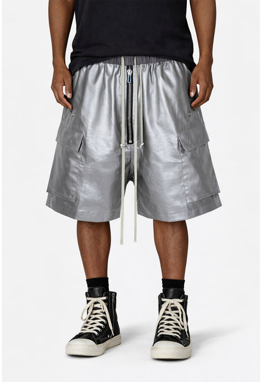 METALLIC SHINE CARGO SHORTS