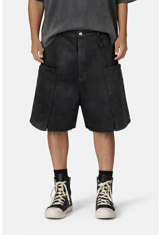 WAXED CARGO SHORTS
