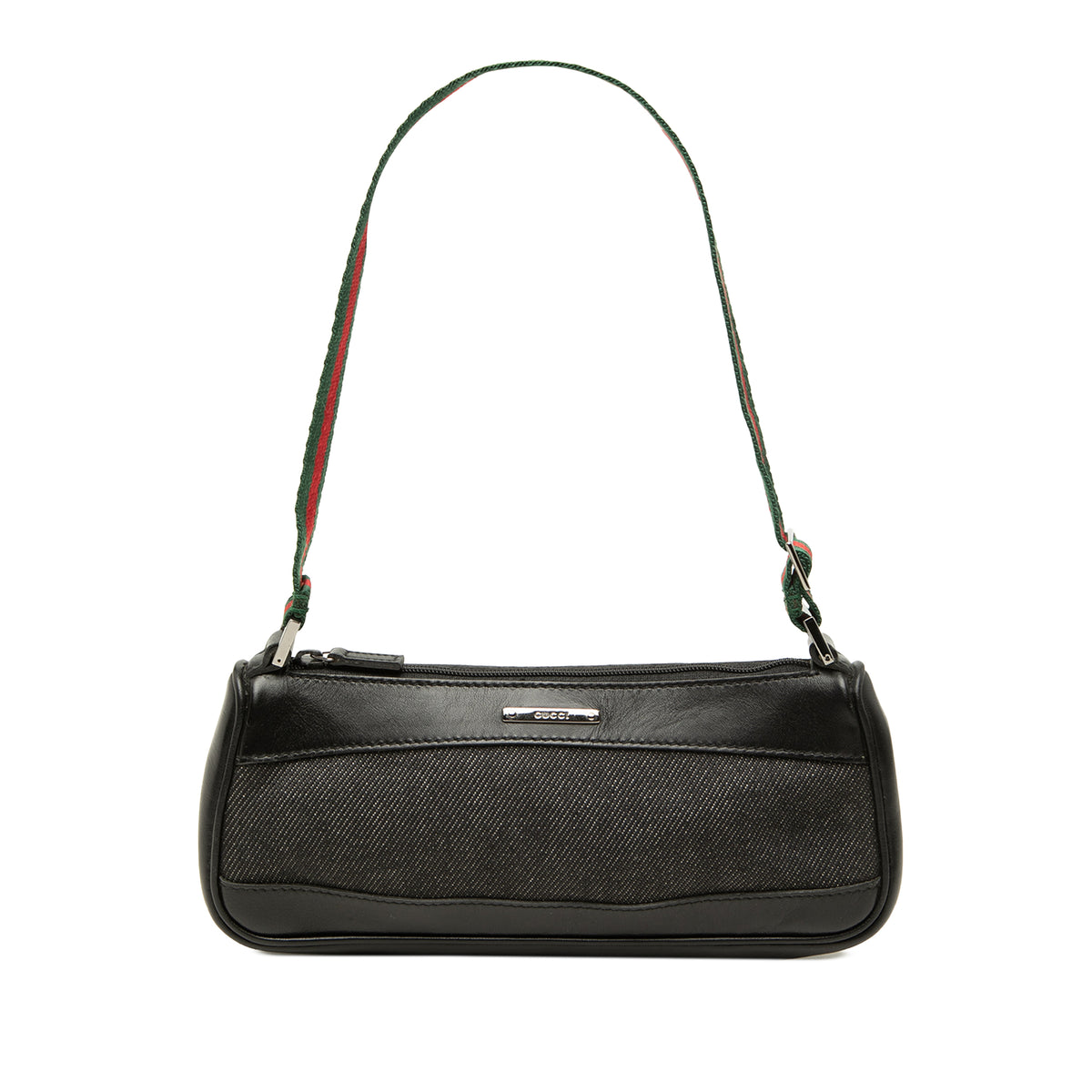 Shoulder Bag Denim Web Black (Pre-Owned)