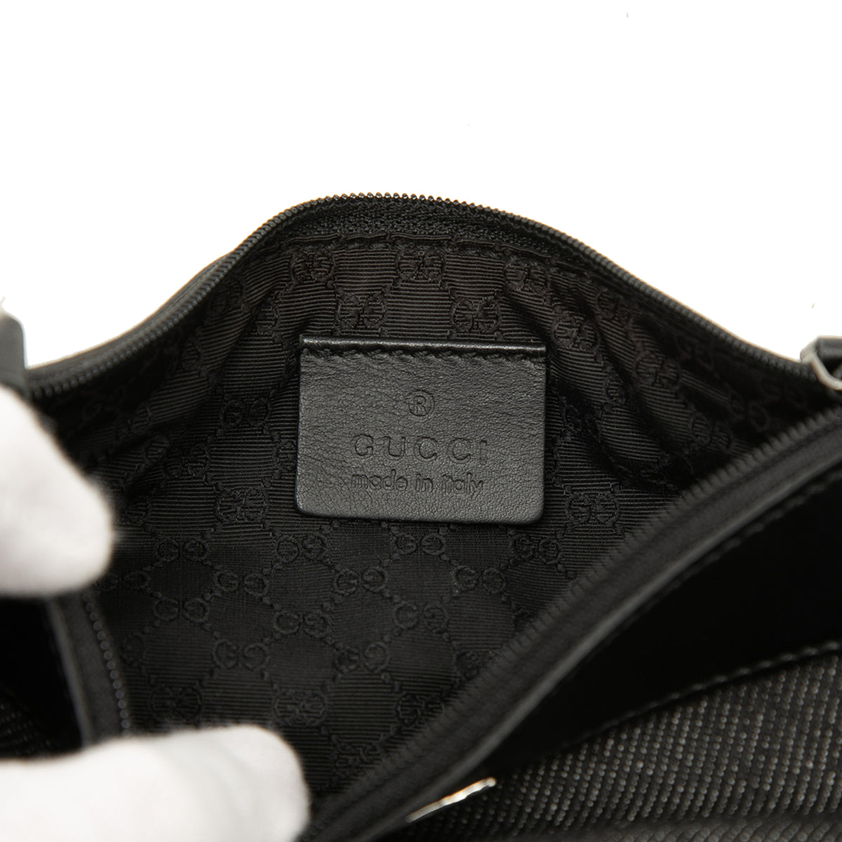 Shoulder Bag Denim Web Black (Pre-Owned)