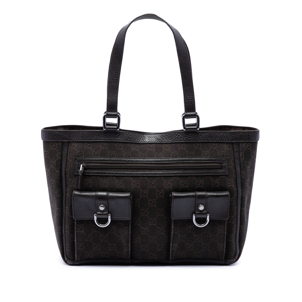 Tote Bag Abbey D-Ring Denim Brown (Pre-Owned)