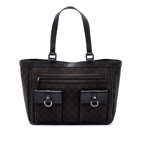 Tote Bag Abbey D-Ring Denim Brown (Pre-Owned)