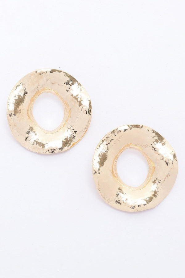 SOHO Metal Gold Dip Circular Earrings: NYFW BYMANYC ® New York