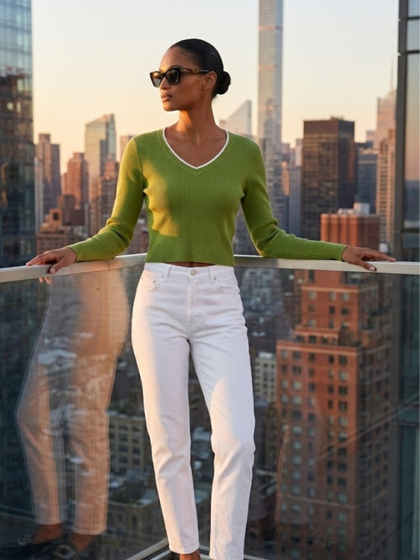 SOHO Women's Pistachio Green Knit Sweater Prêt-à-Porter BYMANYC ® New York