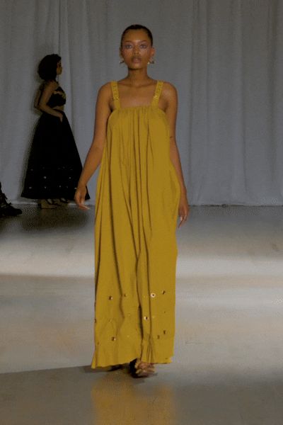 Paola Mustard Bohemian Maxi Dress