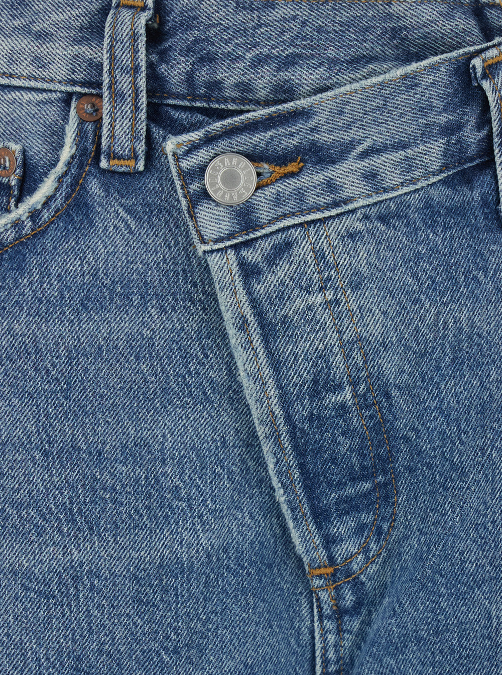 Jeans Asymmetrical Wide Leg Blue