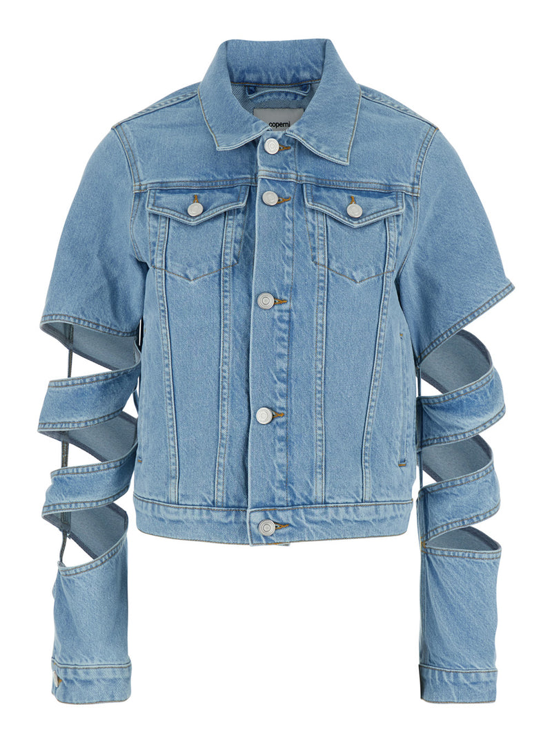 Coperni Denim Jacket Cut-Out Light Blue