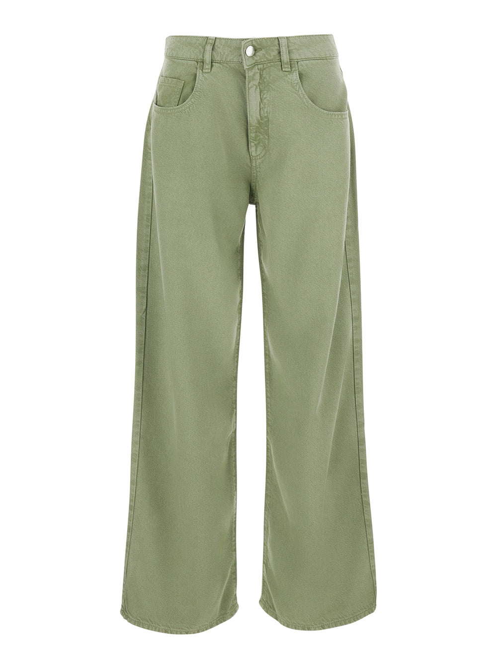 Wide Jeans in Bleached Green
