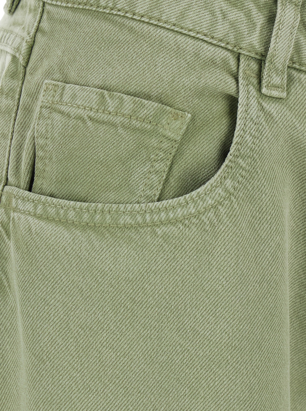 Wide Jeans in Bleached Green
