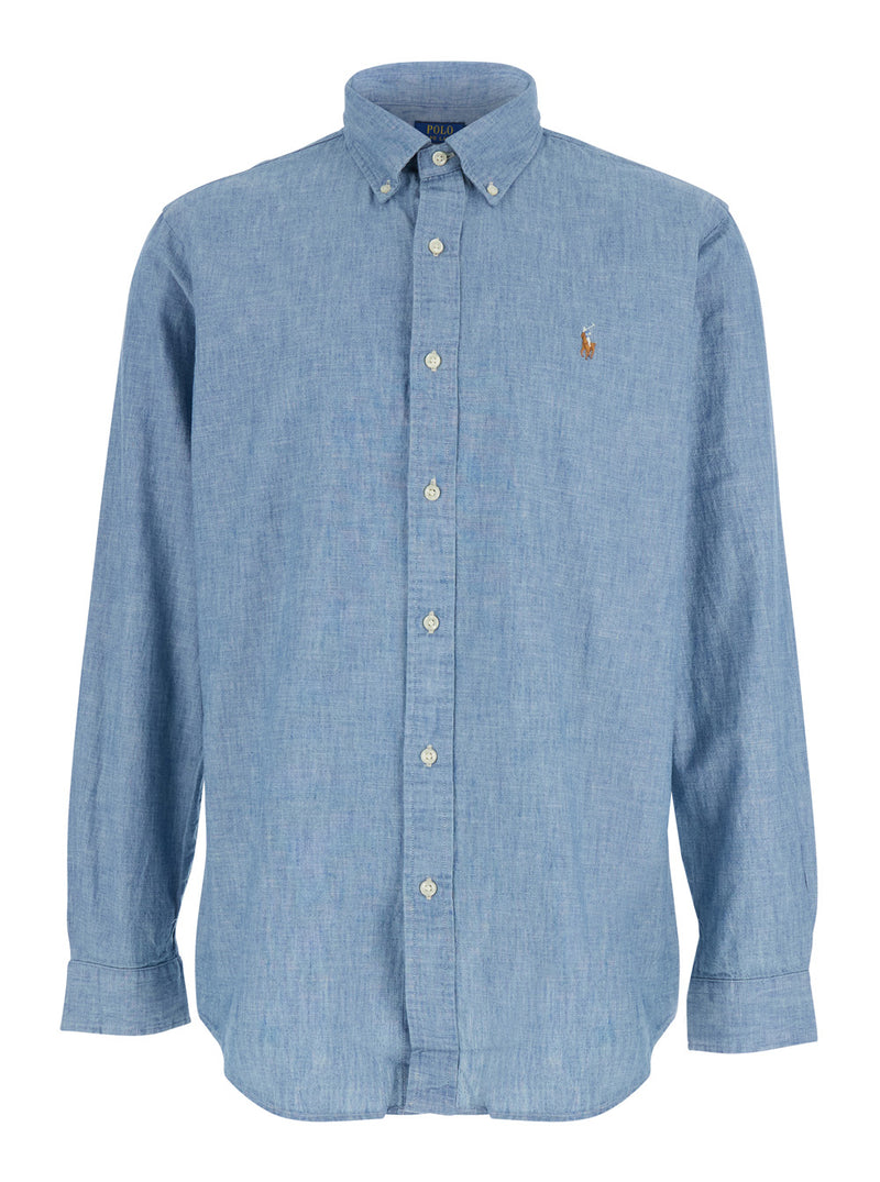 Logo Detail Denim Shirt