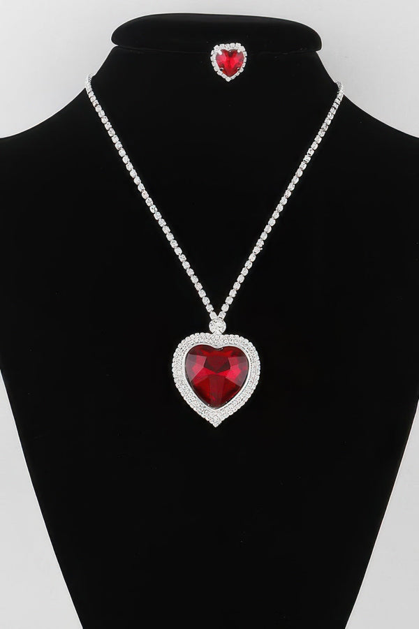 STUYVESANT Jeweled Crystal Heart Necklace: NYFW BYMANYC ® New York