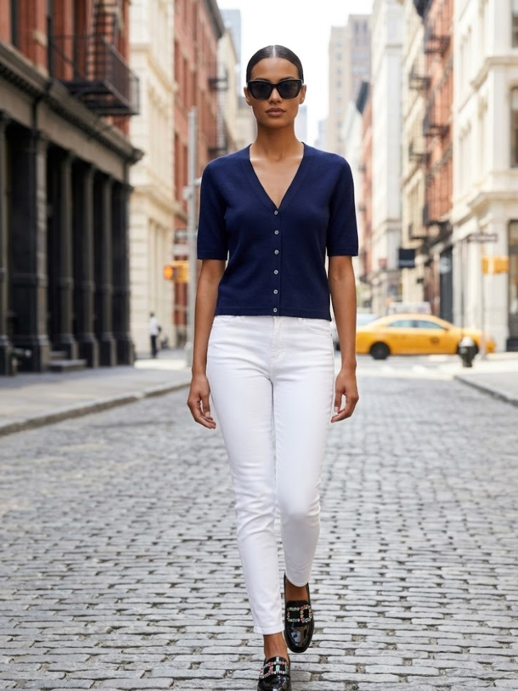 SUTTON Women's Short Sleeve Sweater Prêt-à-Porter BYMANYC ® New York