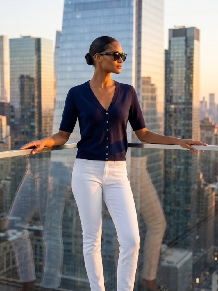 SUTTON Women's Short Sleeve Sweater Prêt-à-Porter BYMANYC ® New York