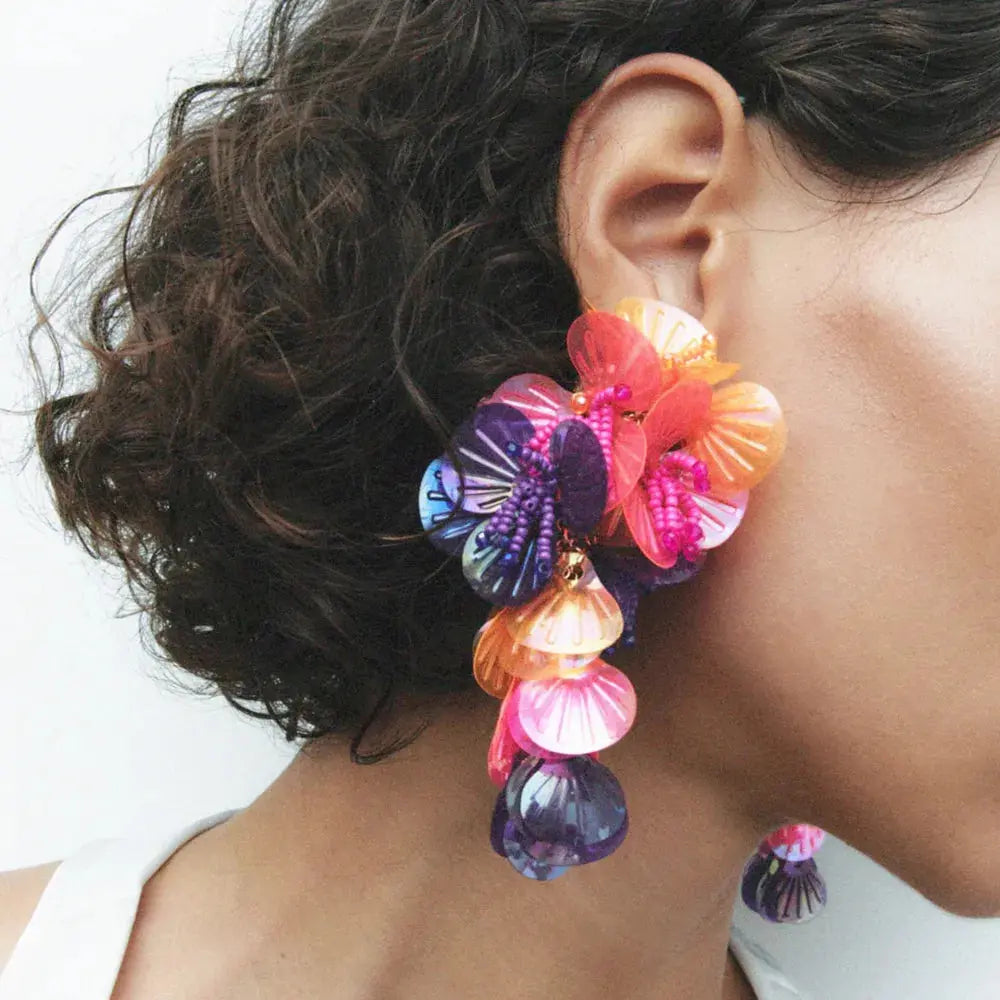 Earrings - Colorful Shell - Women's Statement Jewelry