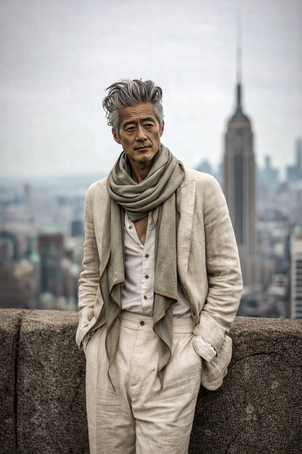 Sage Crossroads Linen Scarf